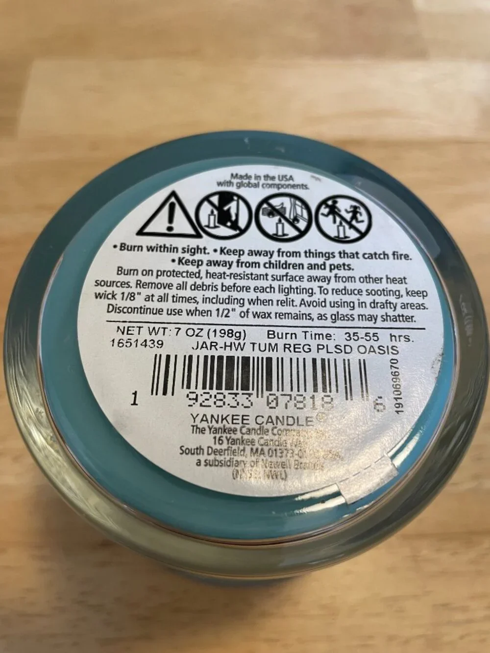 YANKEE CANDLE POOLSIDE OASIS SINGLE WICK 70Z JAR